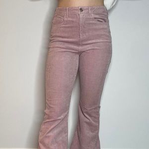 Forever 21 Light Pink Corduroy Flare Pants